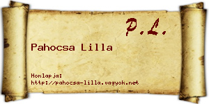 Pahocsa Lilla névjegykártya