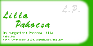 lilla pahocsa business card